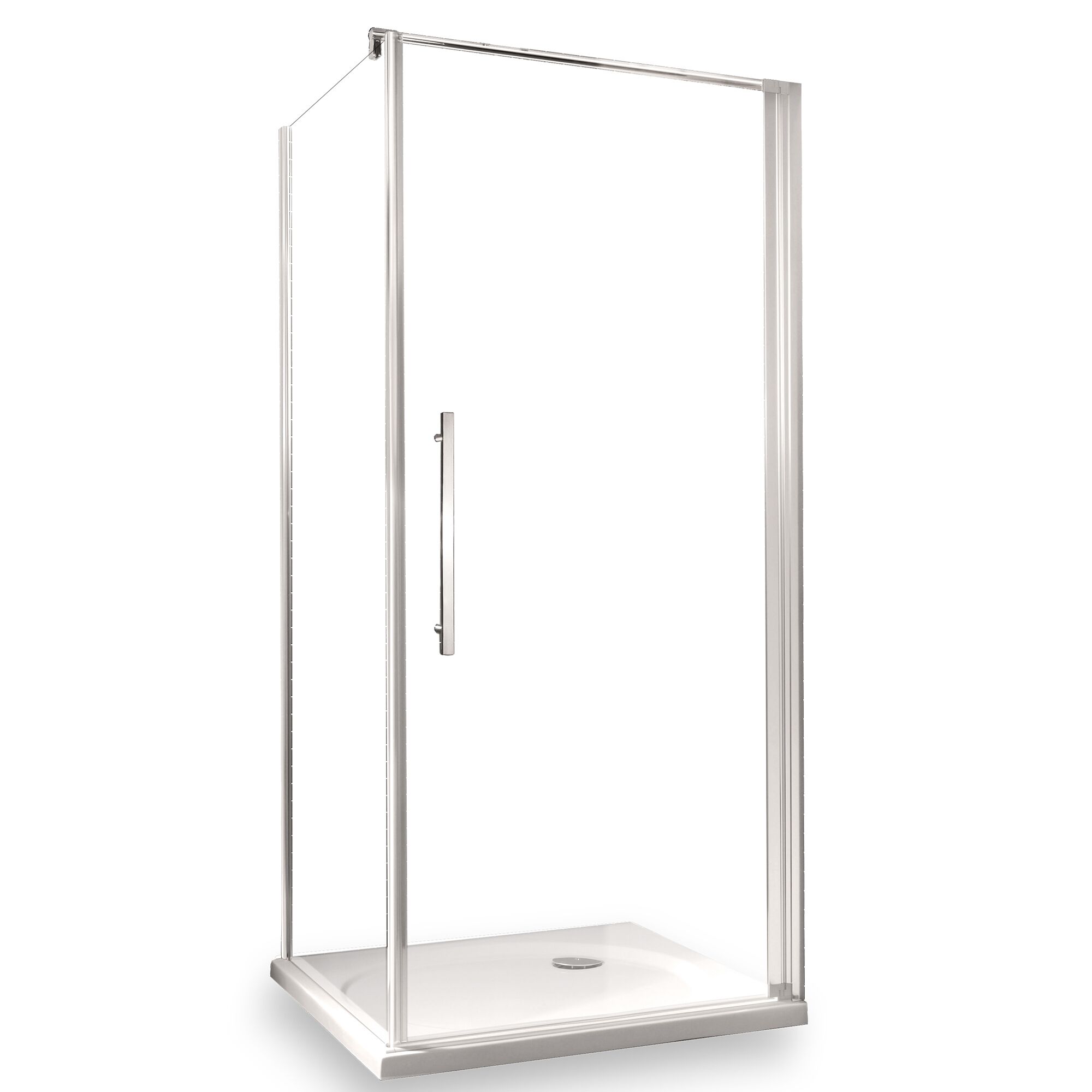 Duschkabine mit Duschtasse und Türgriff