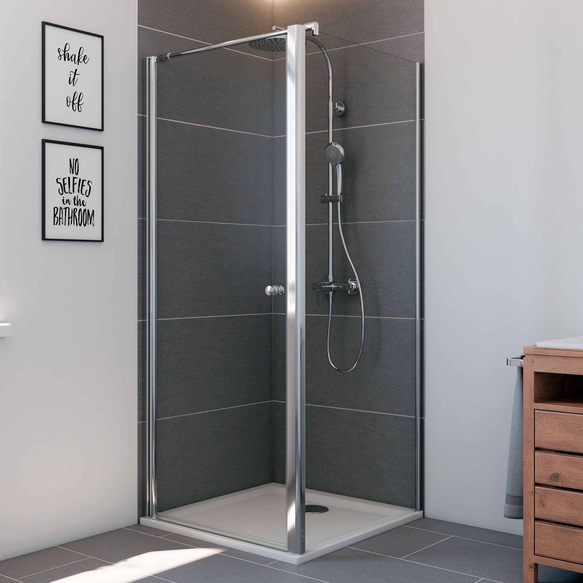 Duschkabine mit Duschtasse und Armatur