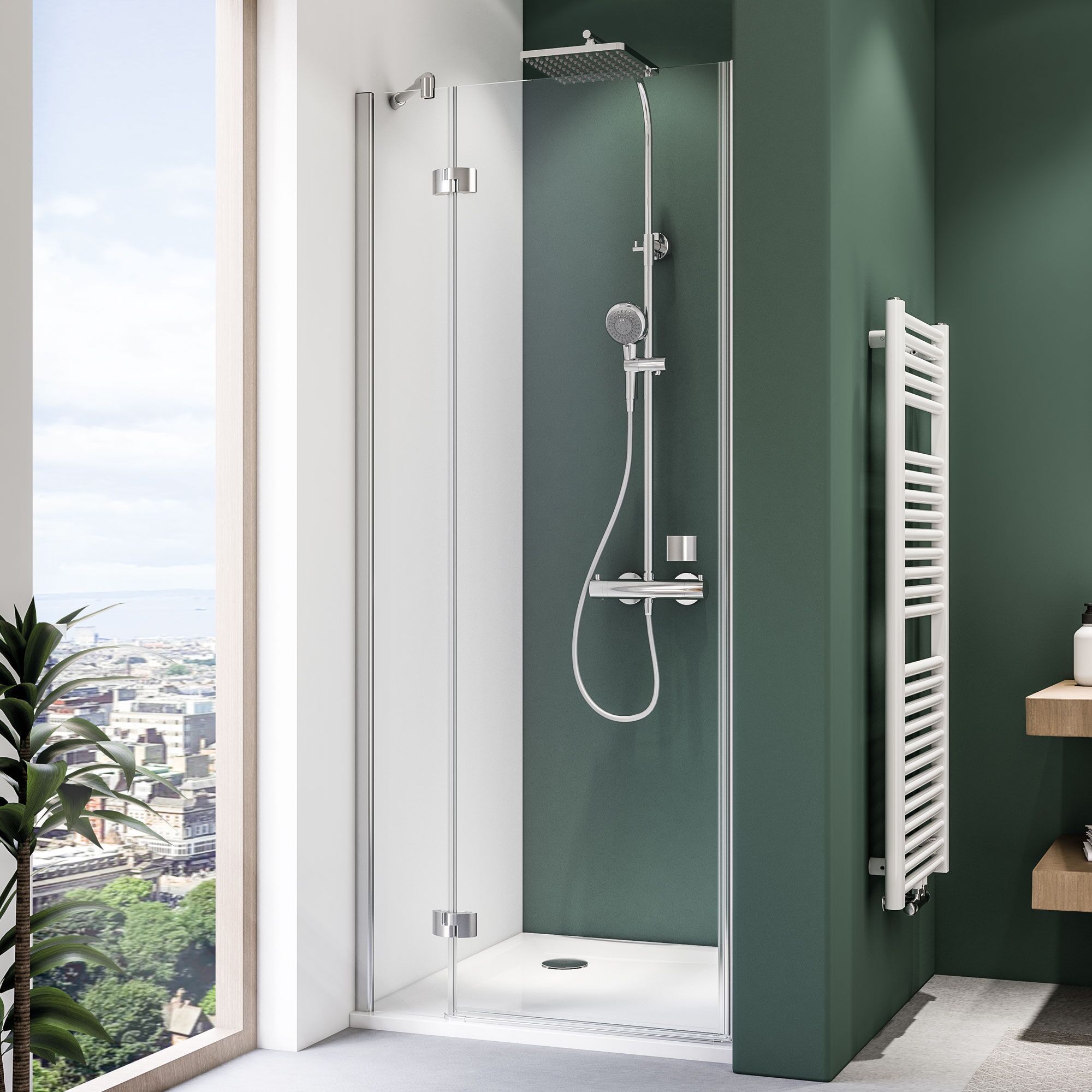 Duschkabine mit Regendusche und Handbrause