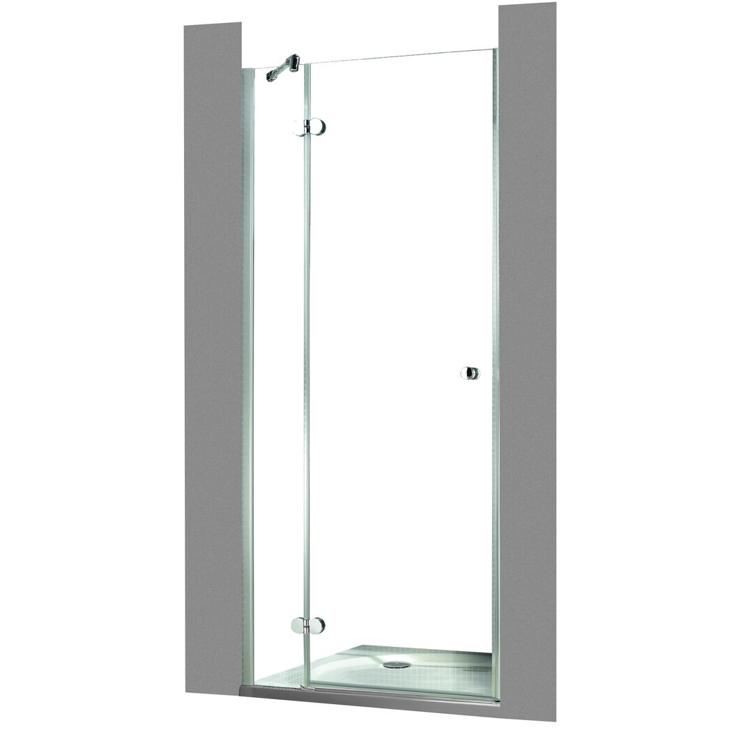 Drehtür 'Winga' für Nische links, mit Antikalkbeschichtung 80 x 195 cm grau