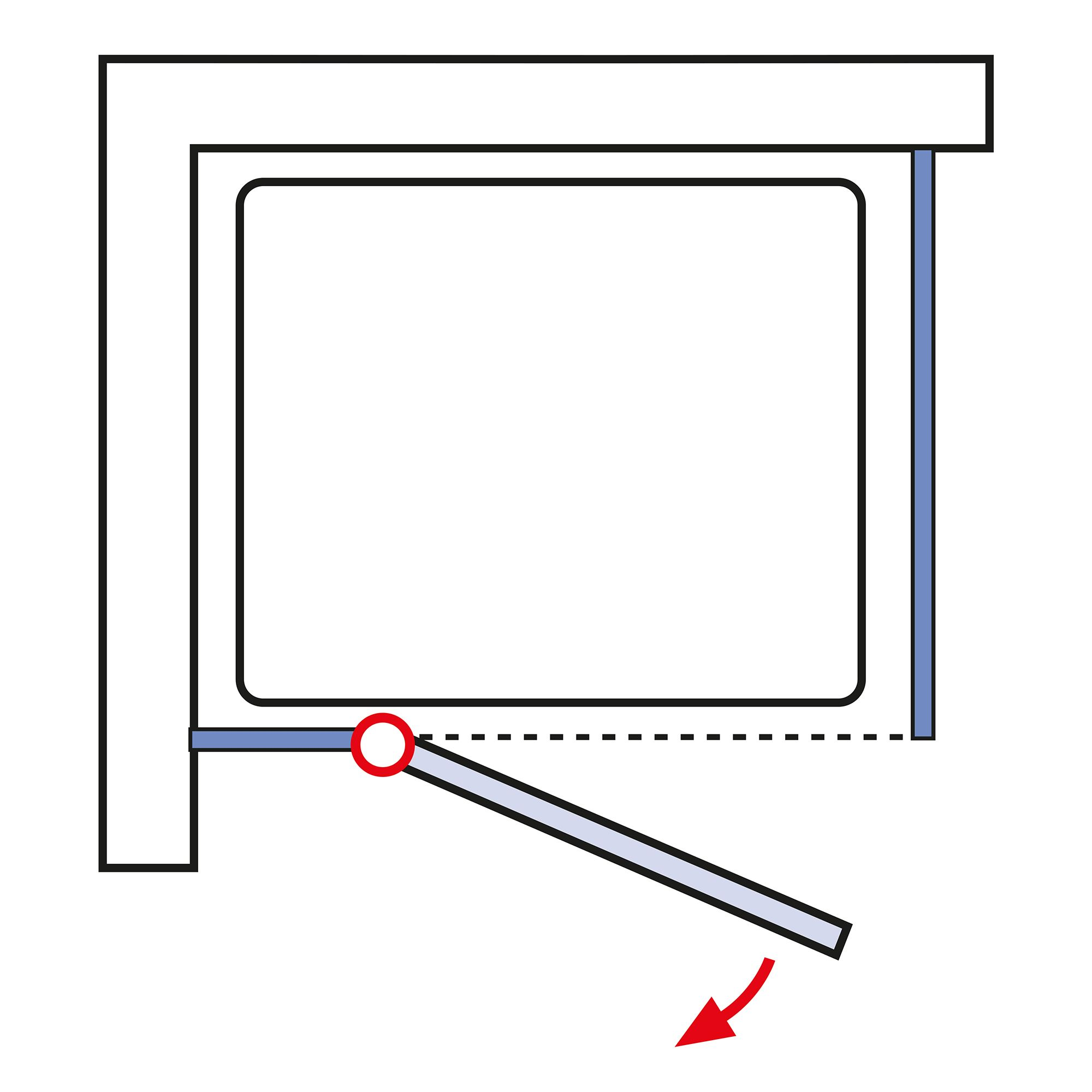 Duschkabine auf Fliesen 'MasterClass' Chromoptik Tür links 90 x 200 x 90 cm + product picture