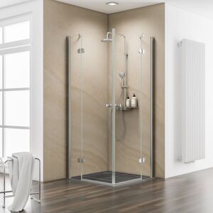 Eckdusche auf Fliesen 'MasterClass' Chromoptik 100 x 200 x 100 cm
