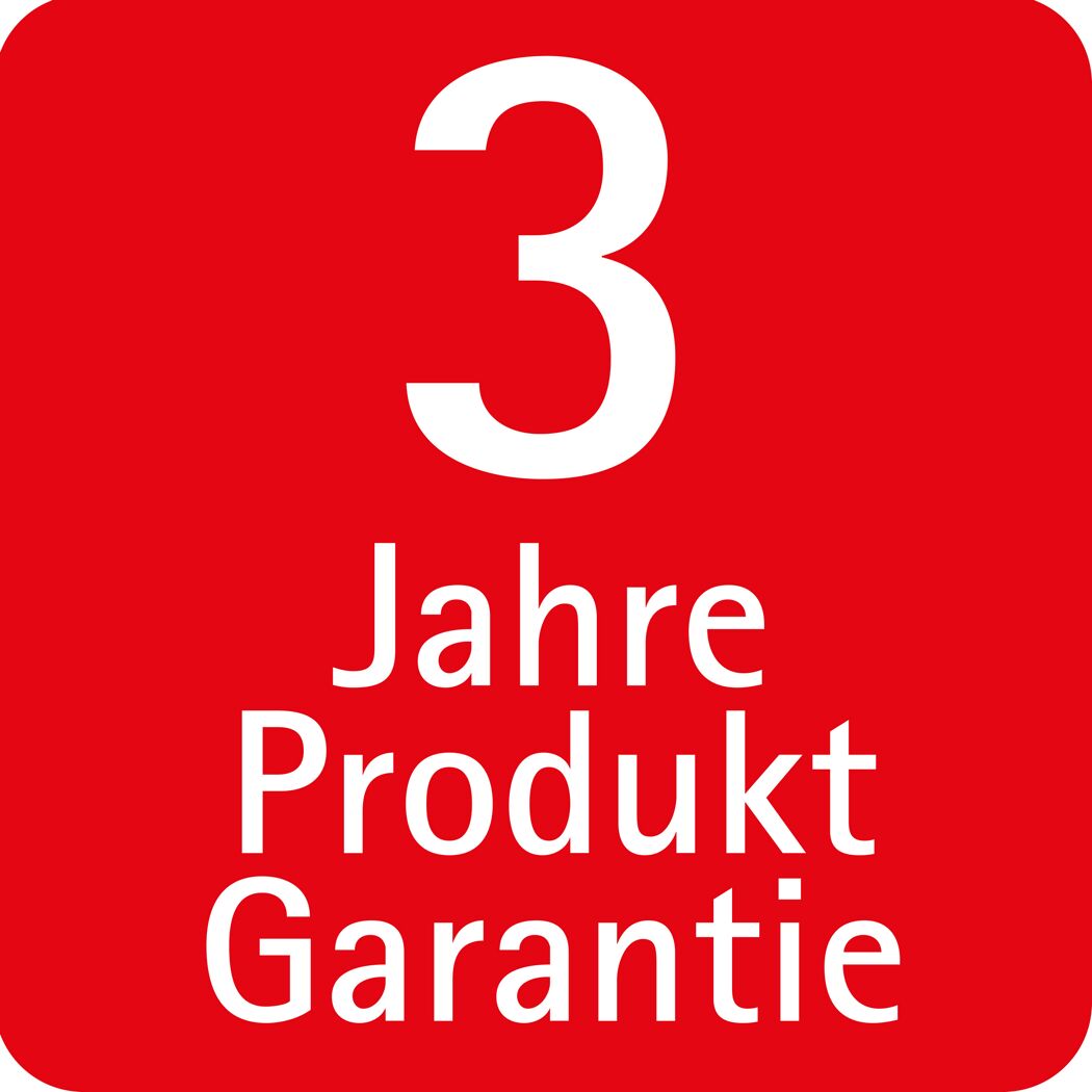 3 Jahre Produktgarantie