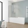Badewanne mit fünfteiliger Duschabtrennung aus Glas