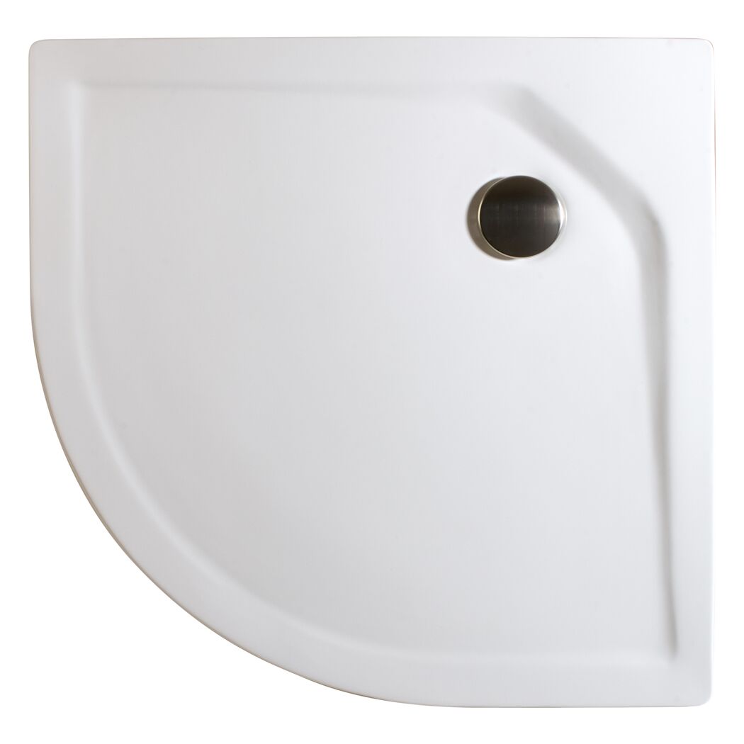 Duschwanne, Sanitäracryl, extra-flach, rund, 13-20 cm, 90 x 90 x 3,5 cm