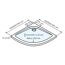 Duschwanne, Ecke, Radius 550 mm, 35 mm hoch