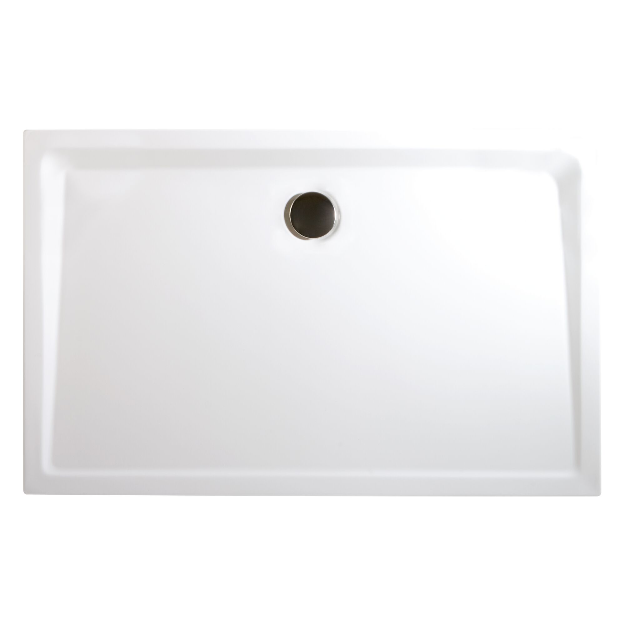 Weiße Duschwanne mit Abfluss