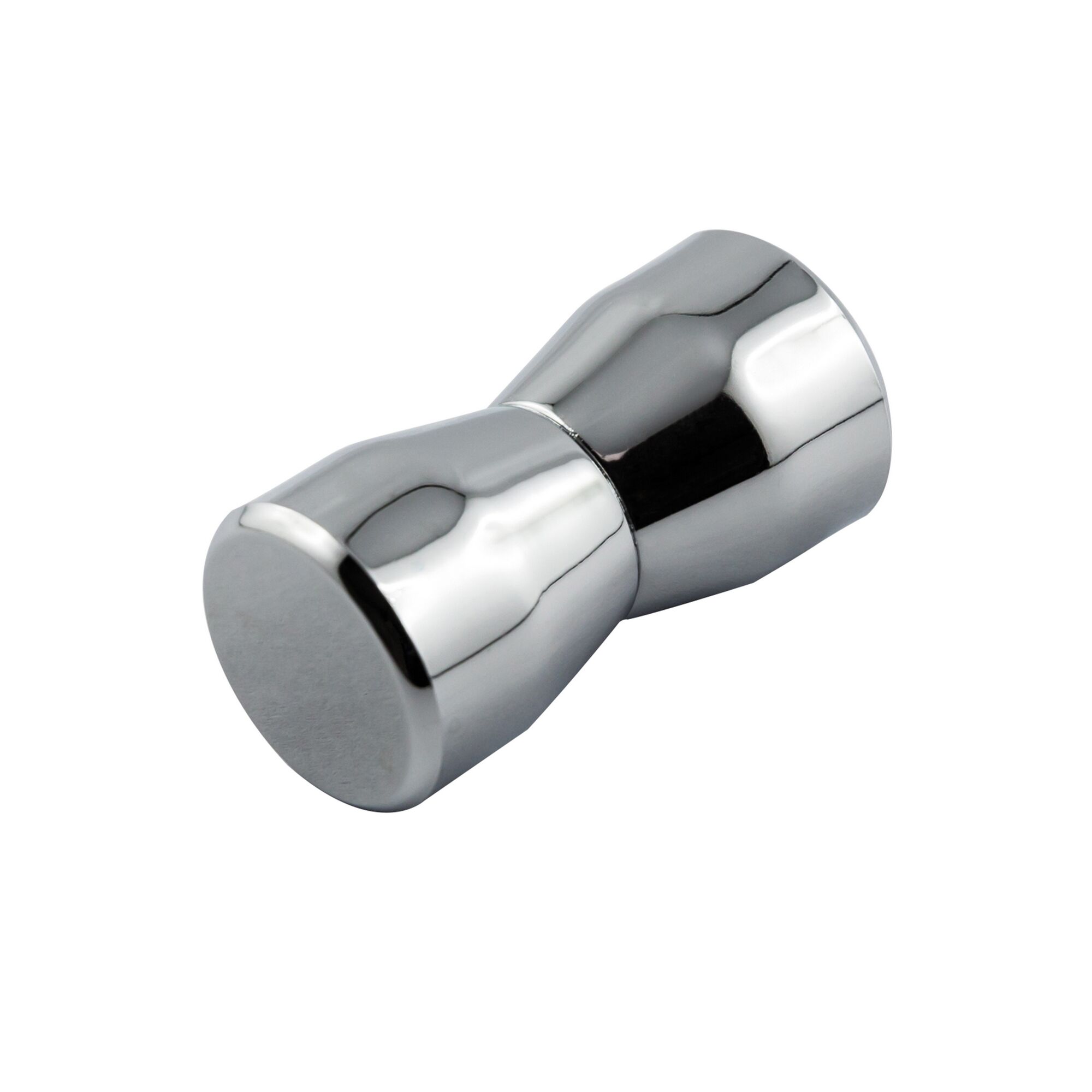 Chromfarbener Knopfgriff aus Kunststoff