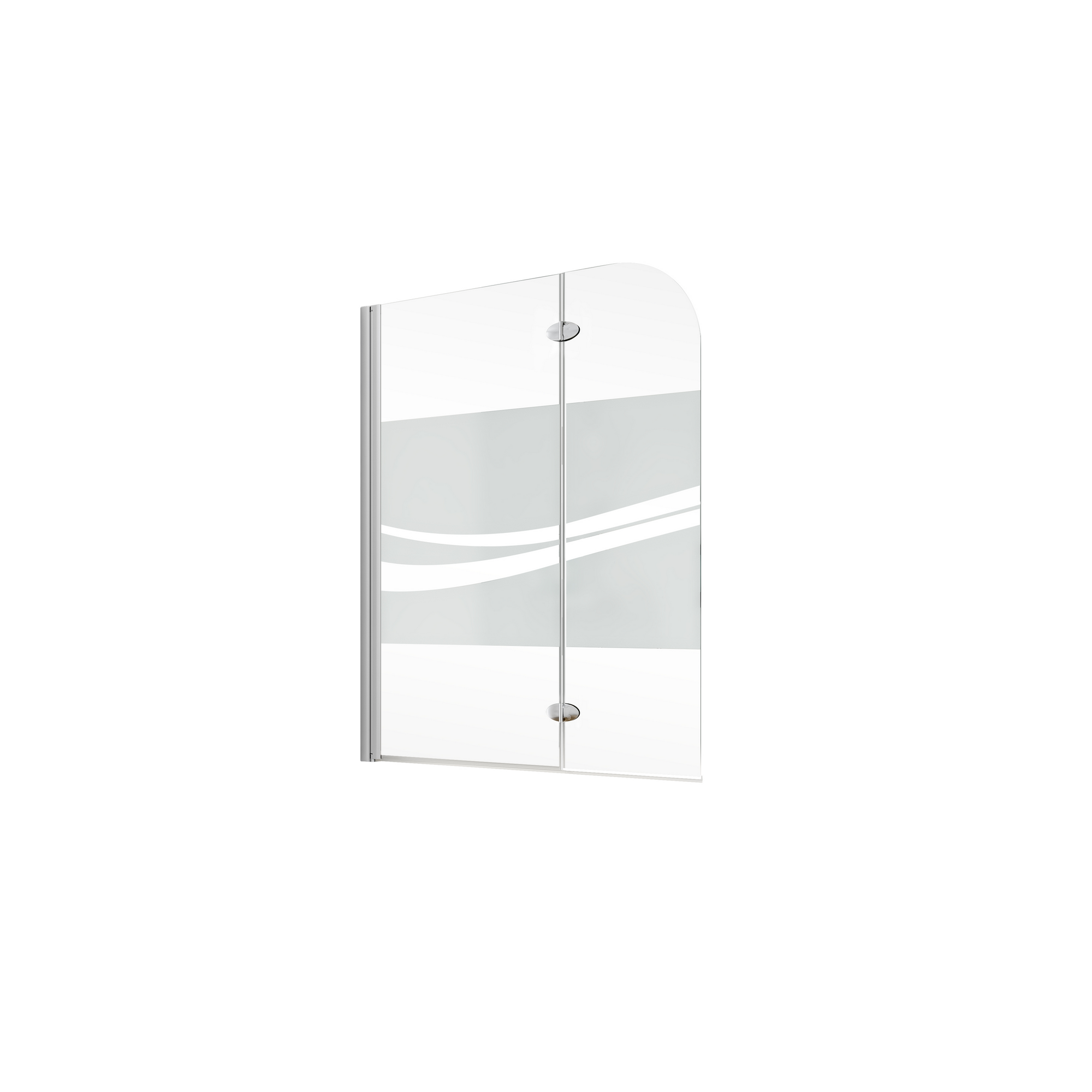 Badewannenfaltwand 'Komfort' Liane-Dekor quer, aluminiumfarben, 112 x 140 cm, 2-teilig + product picture