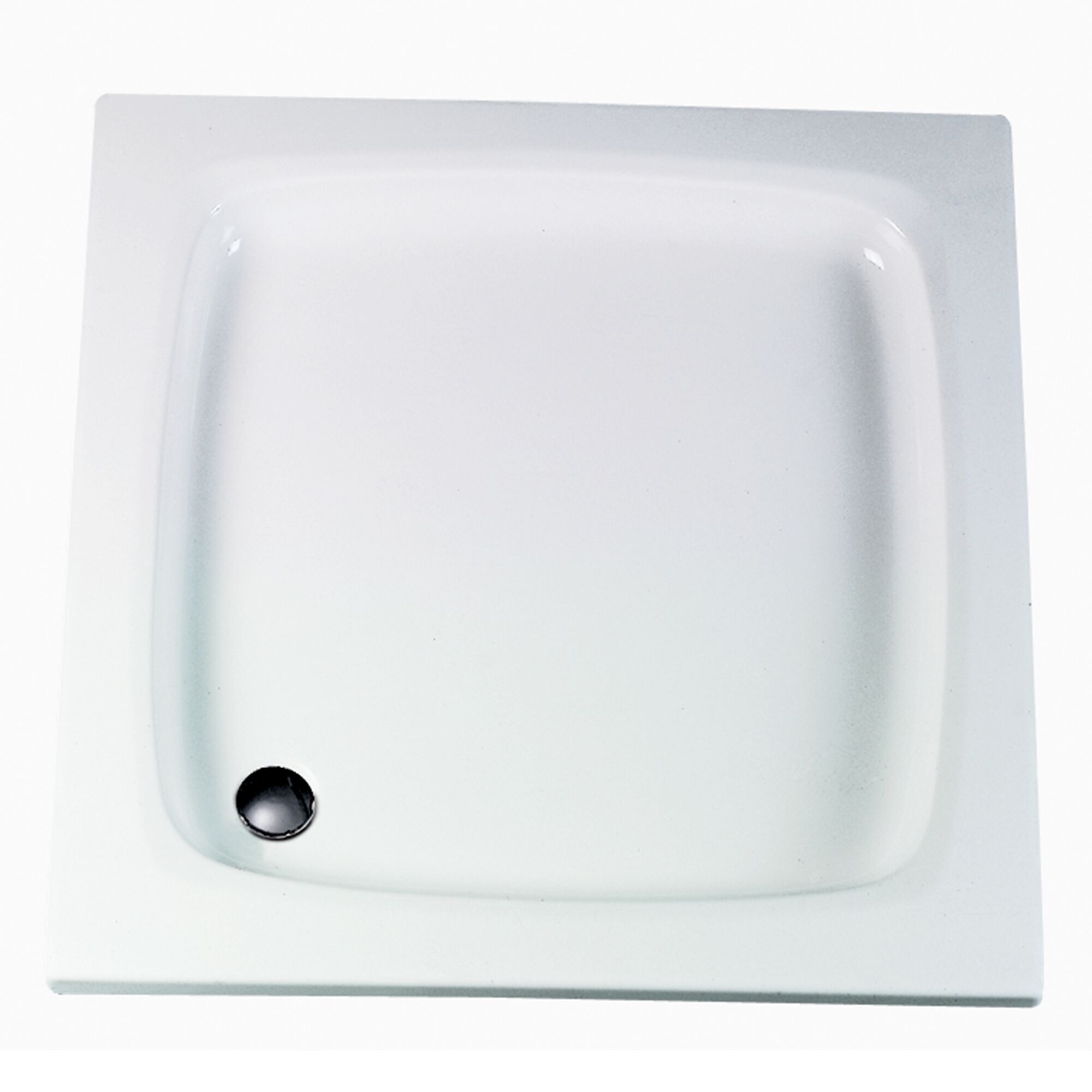 Weiße Duschwanne, quadratisch