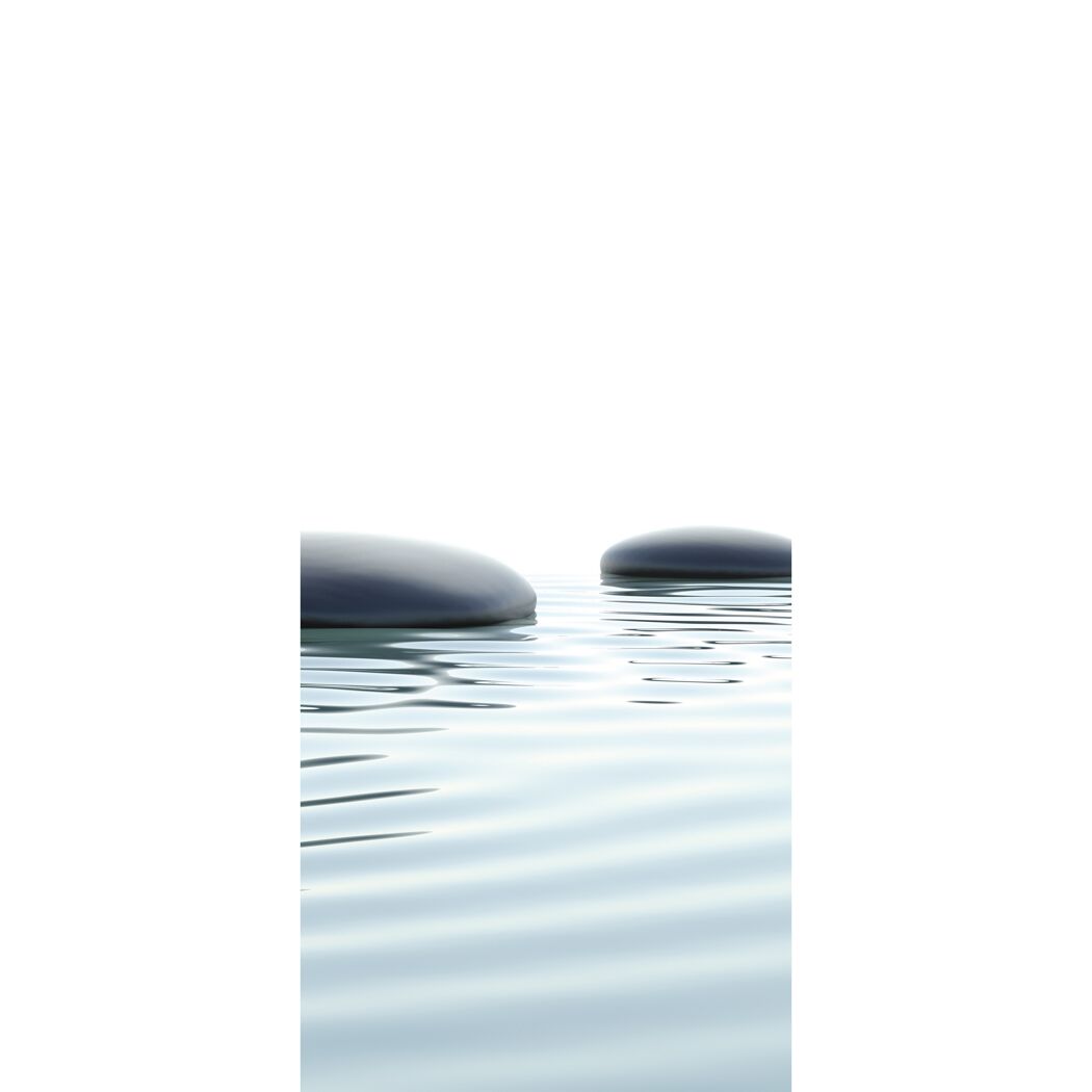 Duschrückwand 'DecoDesign' Motiv Zen-Steine & Wasser, 90 x 210 cm