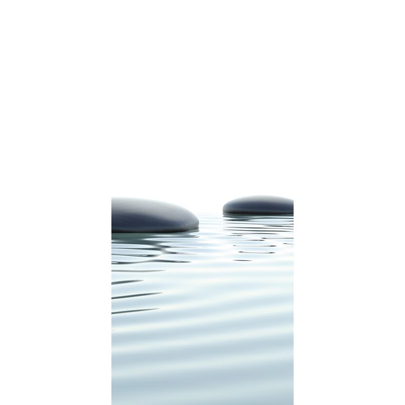 Duschrückwand 'DecoDesign' Motiv Zen-Steine & Wasser, 90 x 210 cm