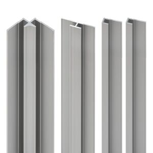 Profil-Set für Duschrückwande 'DecoDesign' aluminiumfarben, 4-teilig