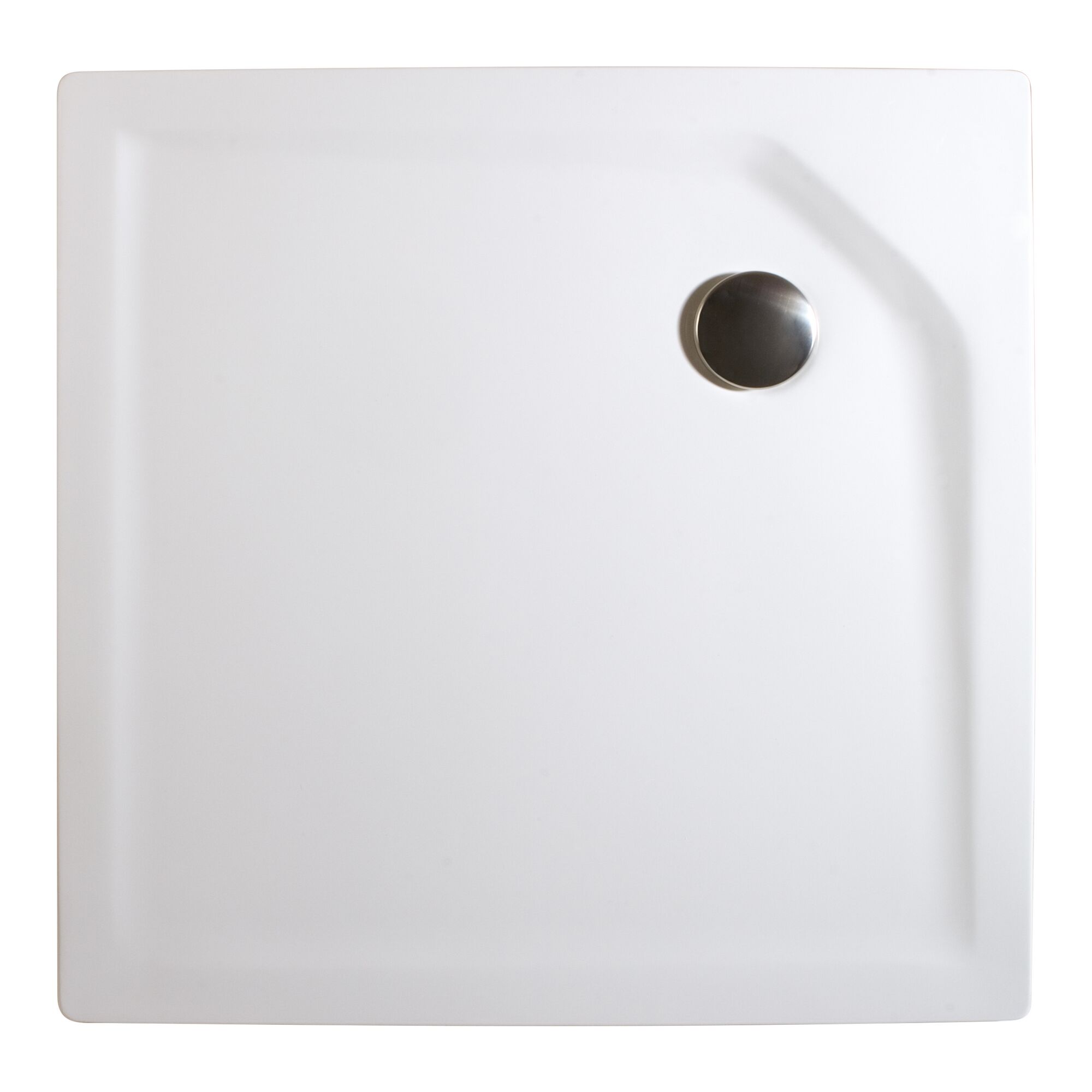 Weiße Duschwanne, quadratisch