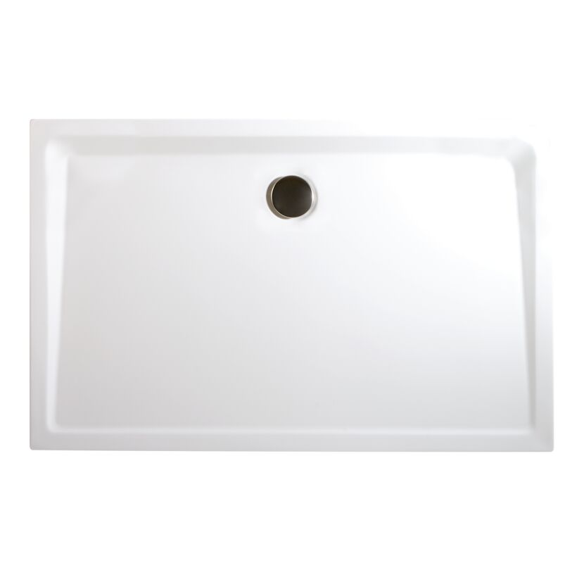 Duschwanne, Sanitäracryl, extra-flach, rechteckig, 13,5-18,5 cm, 100 x 80 x 3,5 cm