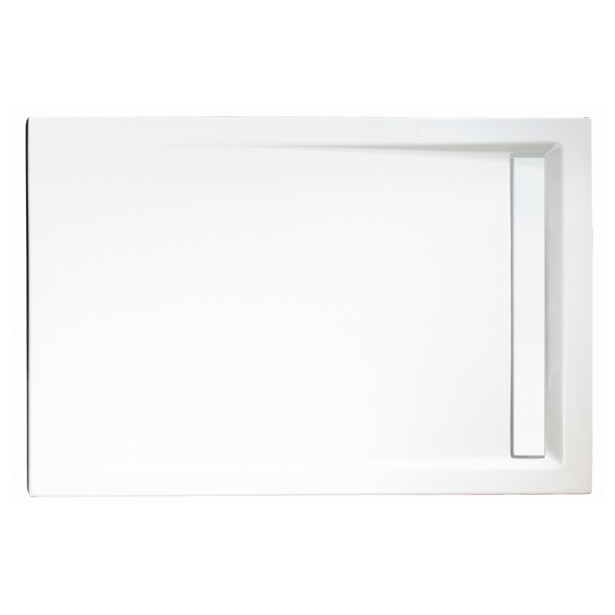Duschwanne, Sanitäracryl, mit Rinne, weiß, rechteckig, 120 x 80 x 2,5 cm + product picture