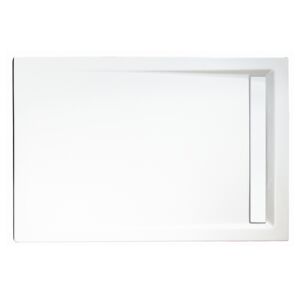 Duschwanne, Sanitäracryl, mit Rinne, weiß, rechteckig, 120 x 80 x 2,5 cm