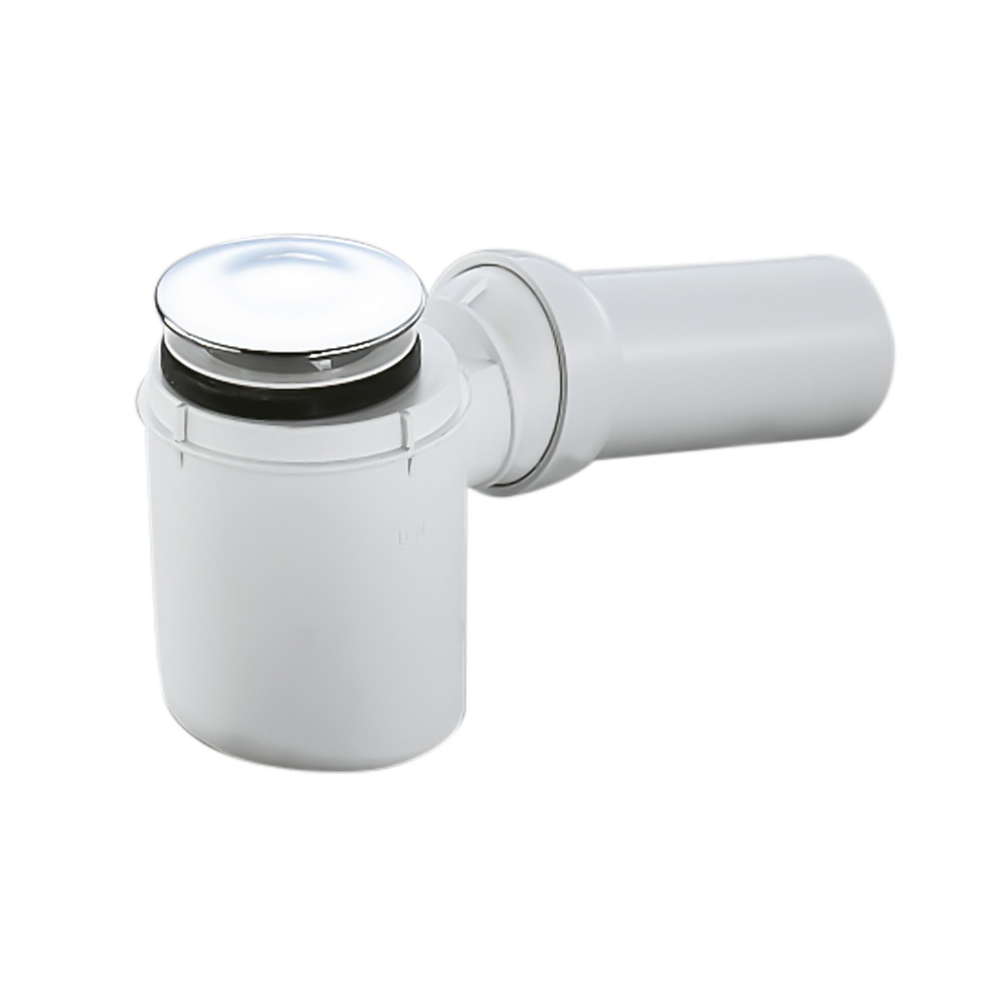 Weißer Ablauf mit Chromkappe für Duschwanne