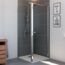 Drehtür 'Elana 6' für Seitenwand, rechts, 90 cm, silber, Klarglas inklusive Beschichtung