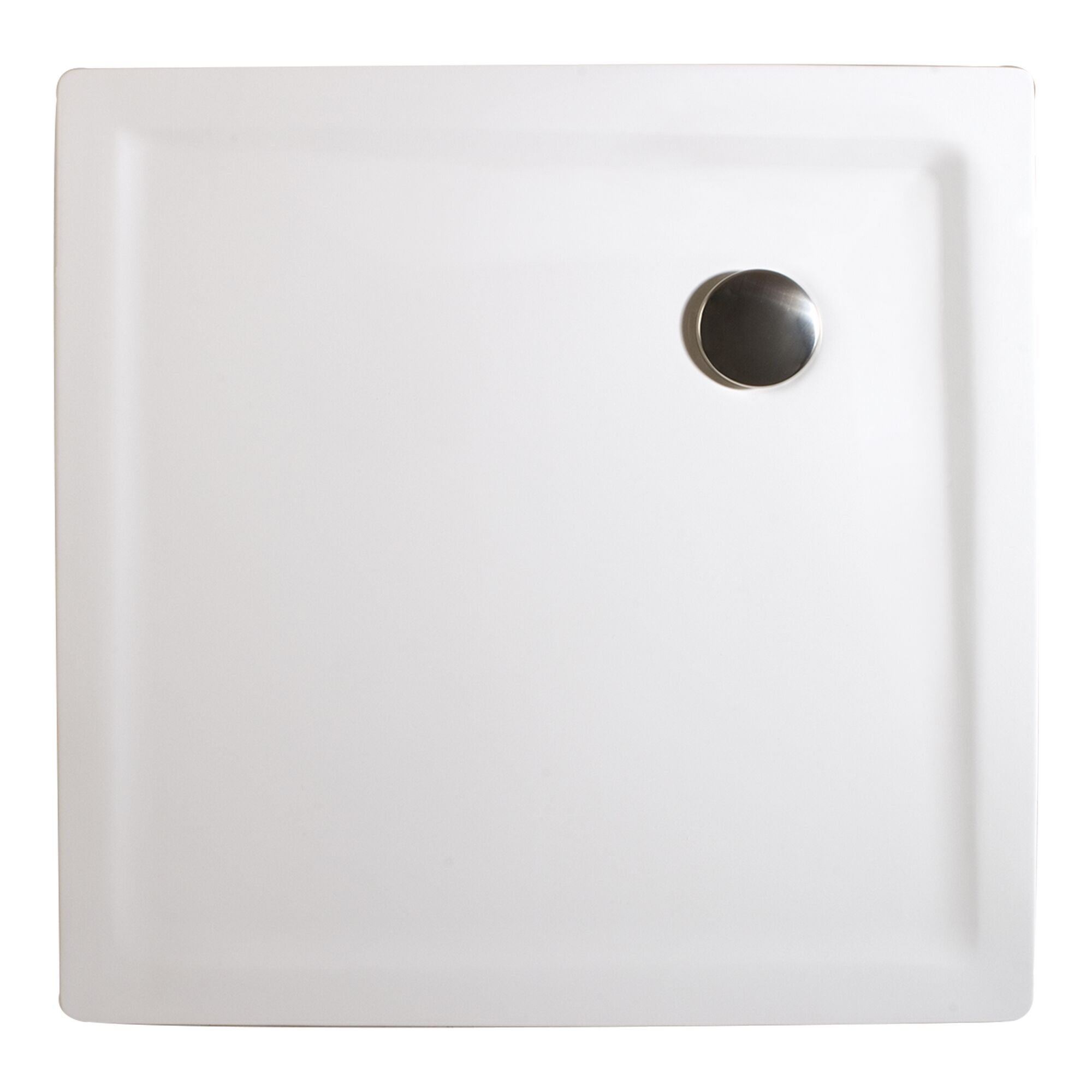 Weiße Duschwanne aus Mineralguss, quadratisch