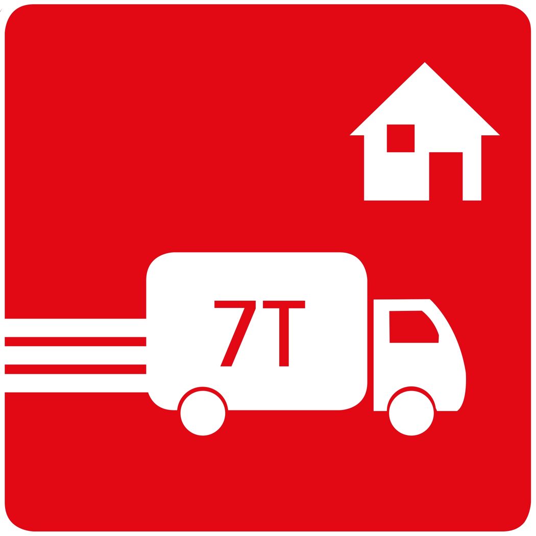LKW 7T fährt zu einem Haus