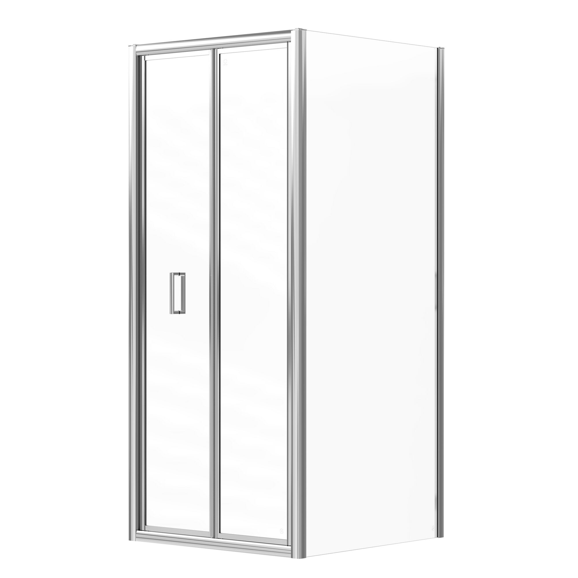 Duschkabine mit zwei Falttüren und Seitenwand