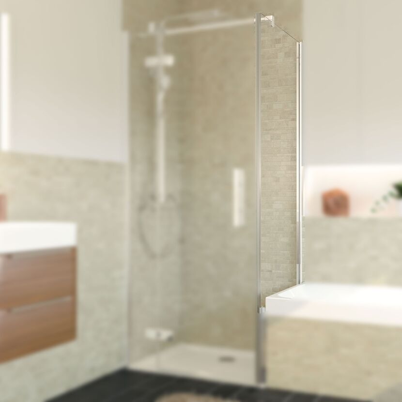 Badewanne mit Duschwand