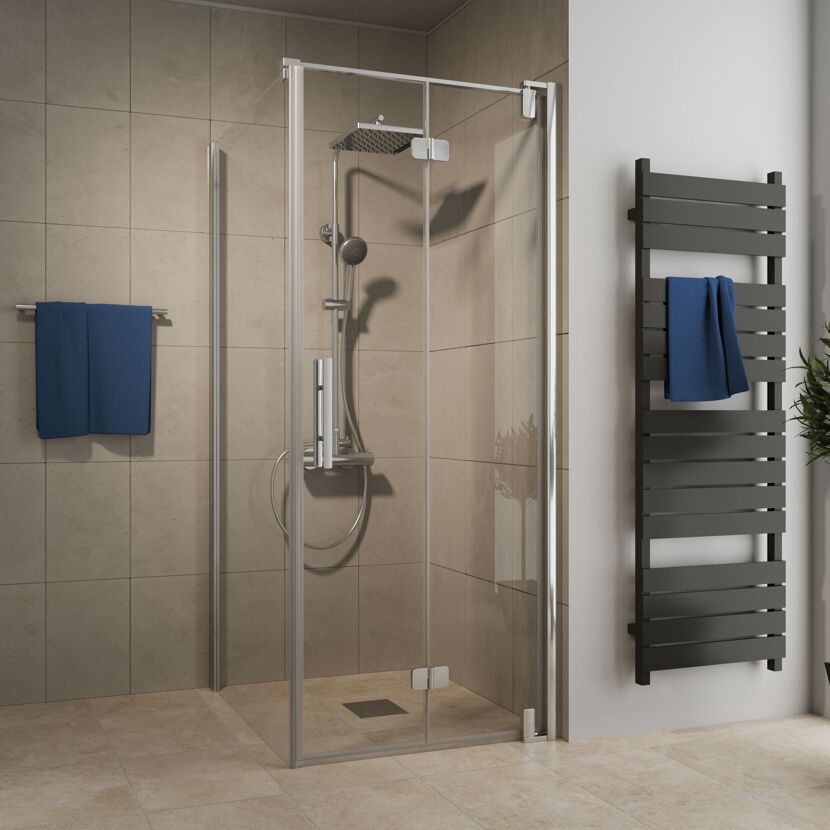 Duschkabine mit Regendusche und Handbrause