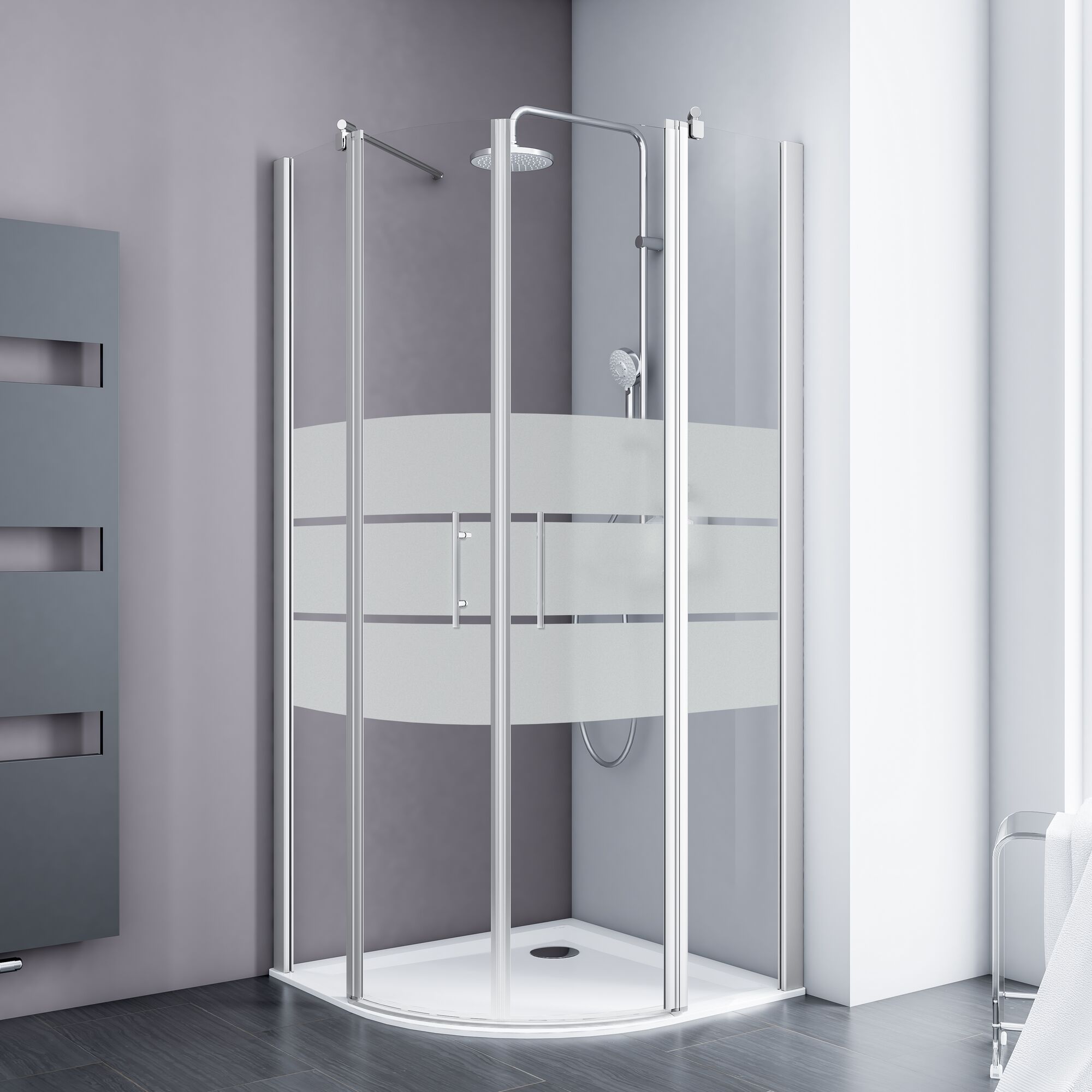 Duschkabine mit Duschtasse und Armatur