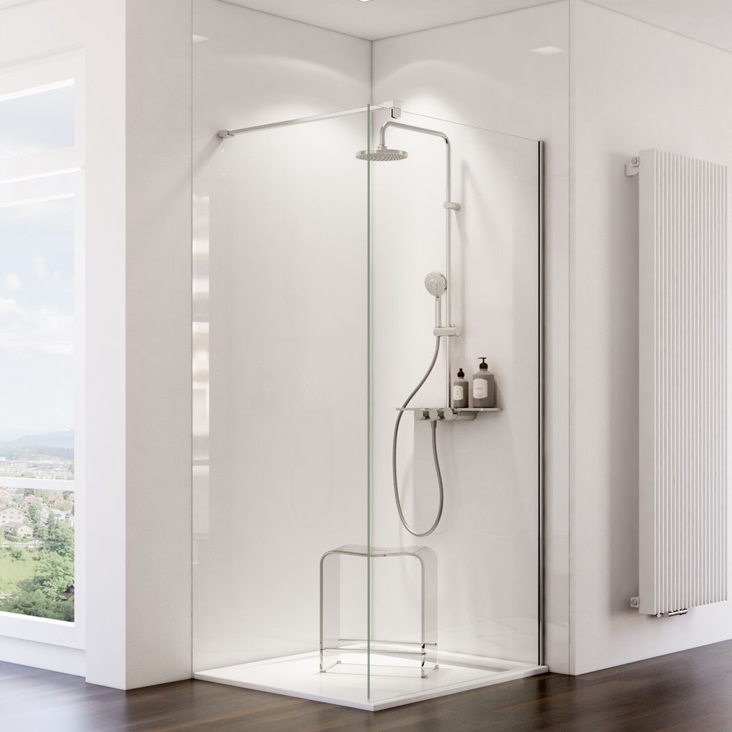 Duschrückwand 'DecoDesign' brillant-weiß, 100 x 255 cm