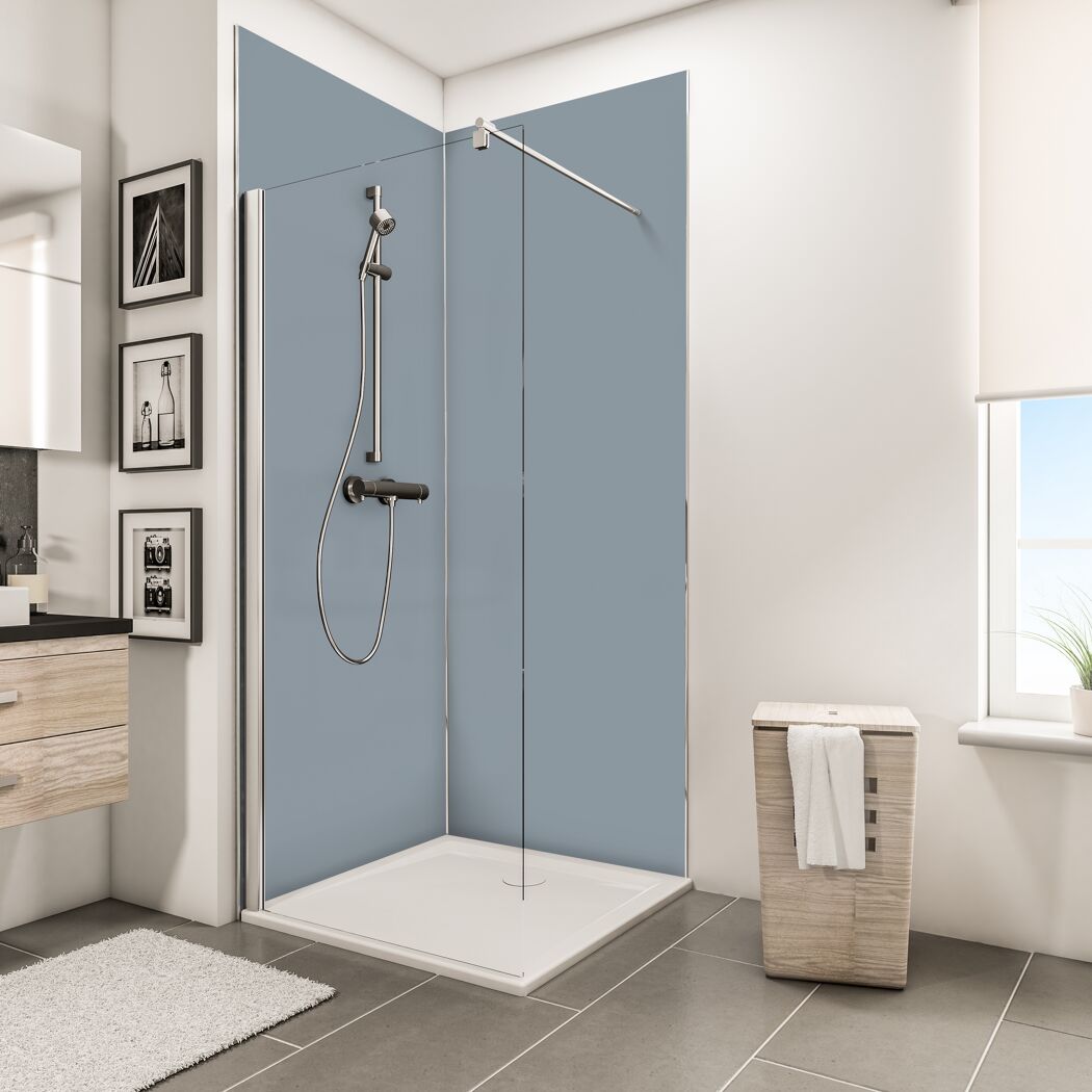 Duschrückwand-Set 'DecoDesign' hellgrau, 90 x 210 cm, 5-teilig