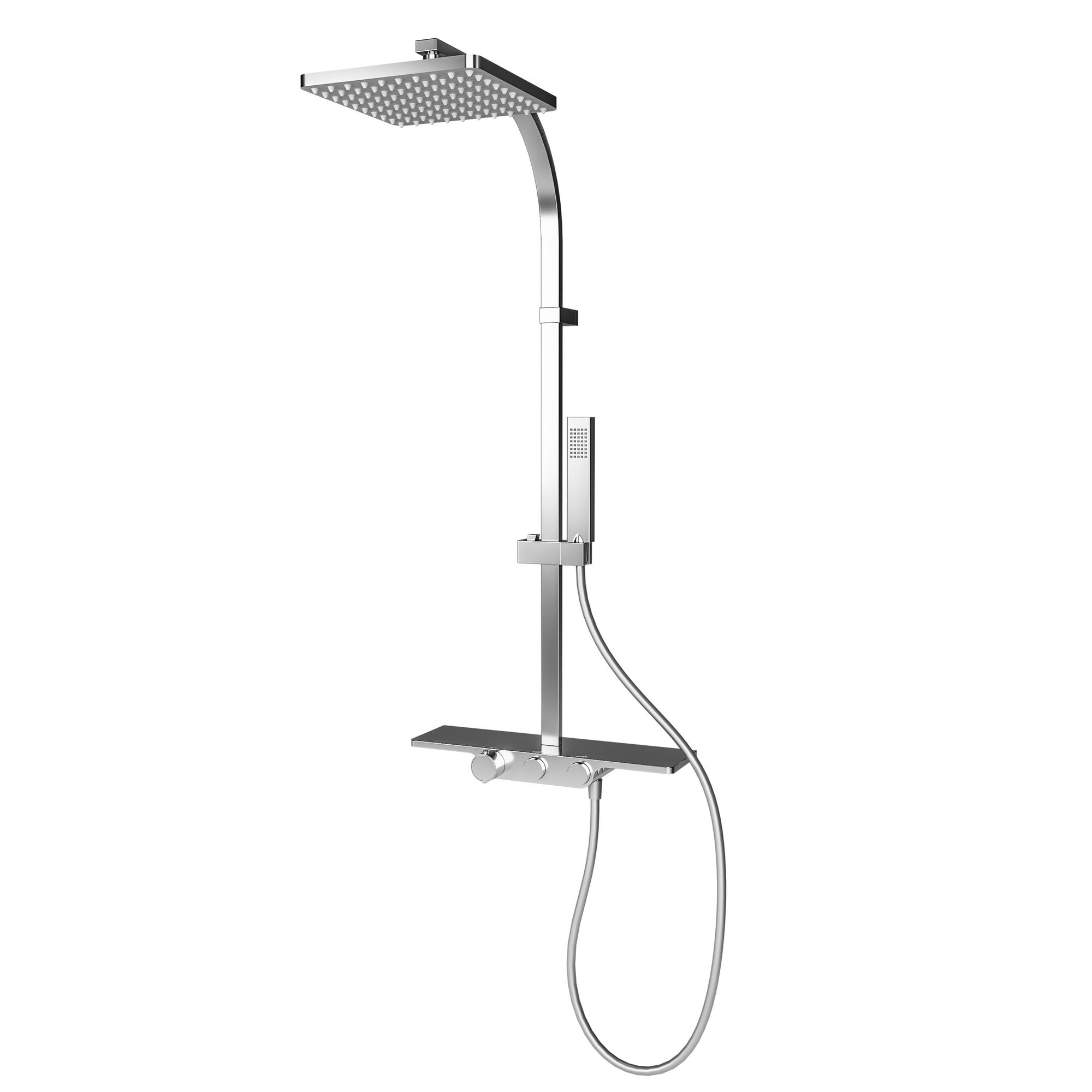 Duschsystem mit Thermostat, Schlauch und Handbrause