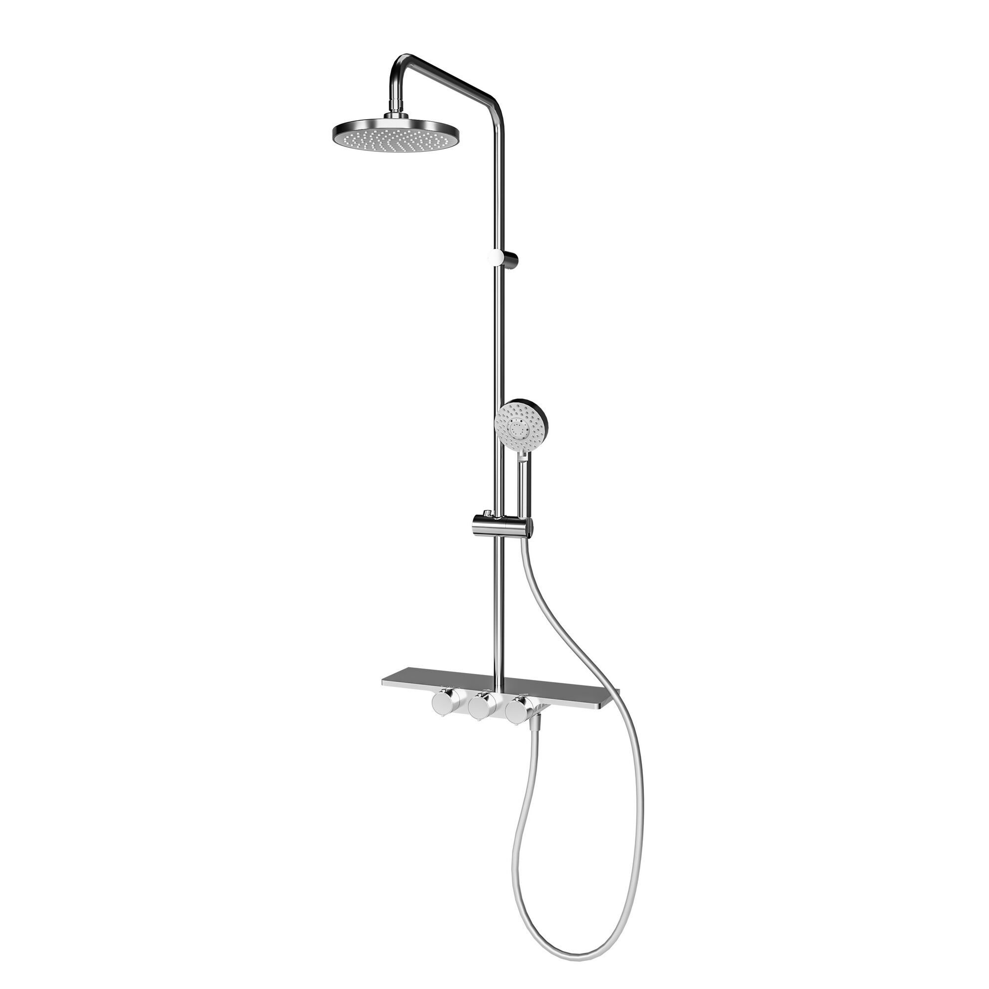 Duschsystem mit Thermostat und Ablage