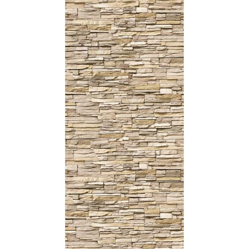 Beige Duschrückwand in Steinoptik
