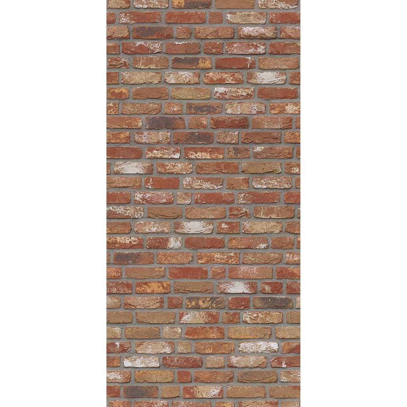 Nahaufnahme einer roten Backsteinmauer.