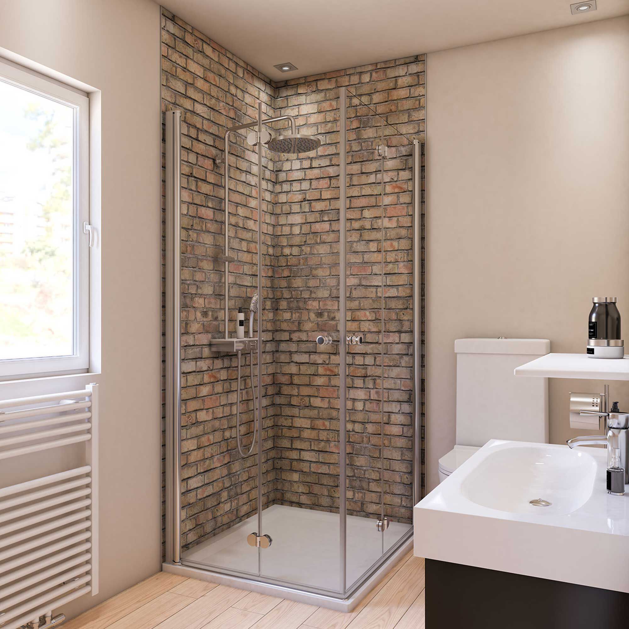 Badezimmer mit Dusche und Toilette