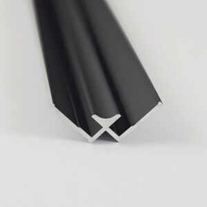 Verbindungsprofil für Rückwandplatten, Ecke innen, schwarz matt, 2100 mm