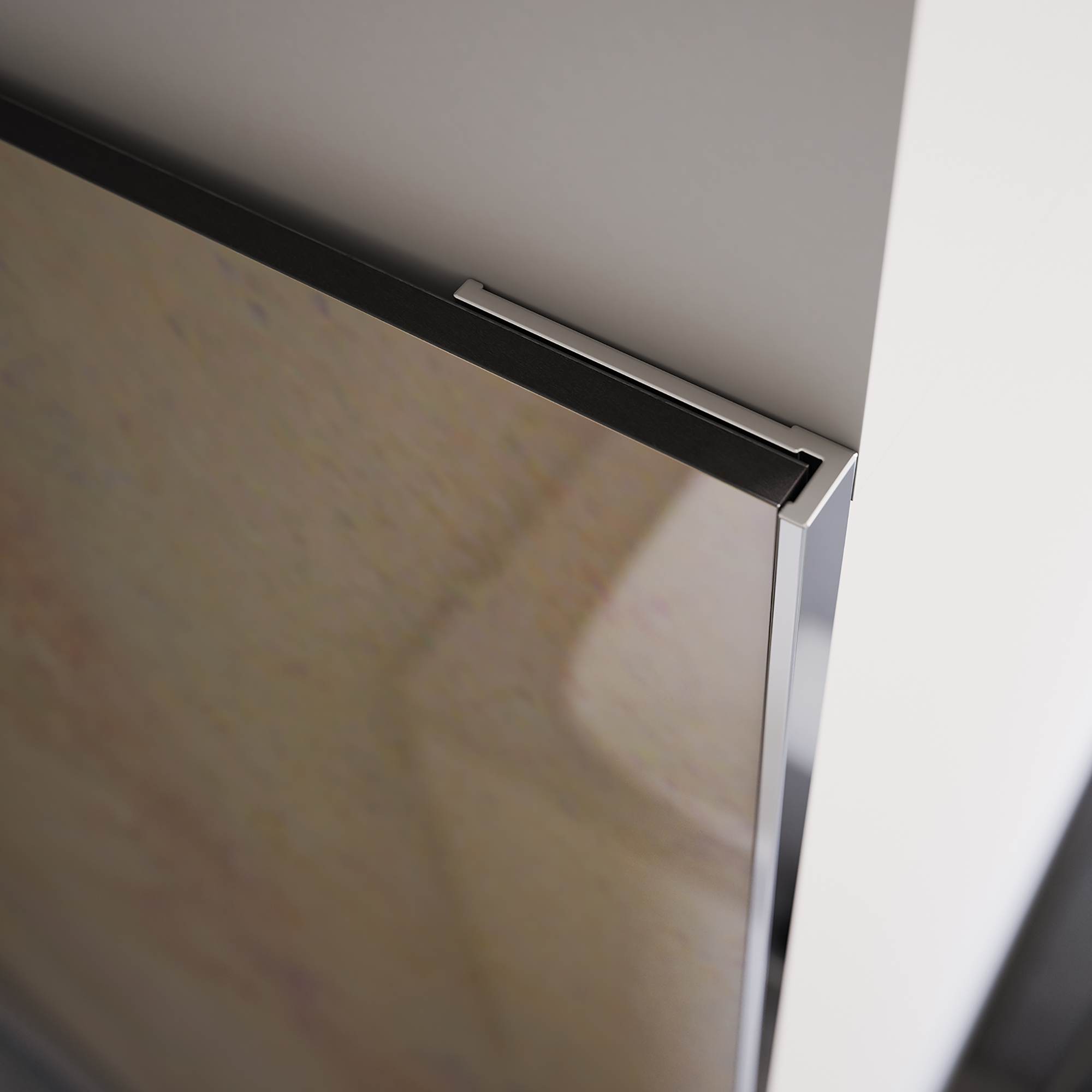 Abschlussprofil für Rückwandplatten, flächenbündig, alu silber matt, 2550 mm + product picture