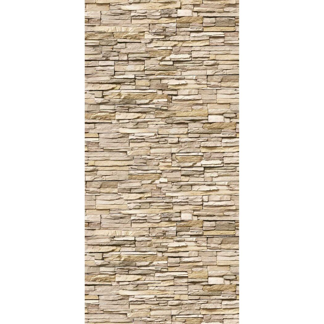Beige Duschrückwand in Maueroptik