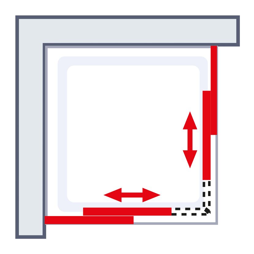 Montageanleitung für Eckeinstieg 90x90 cm