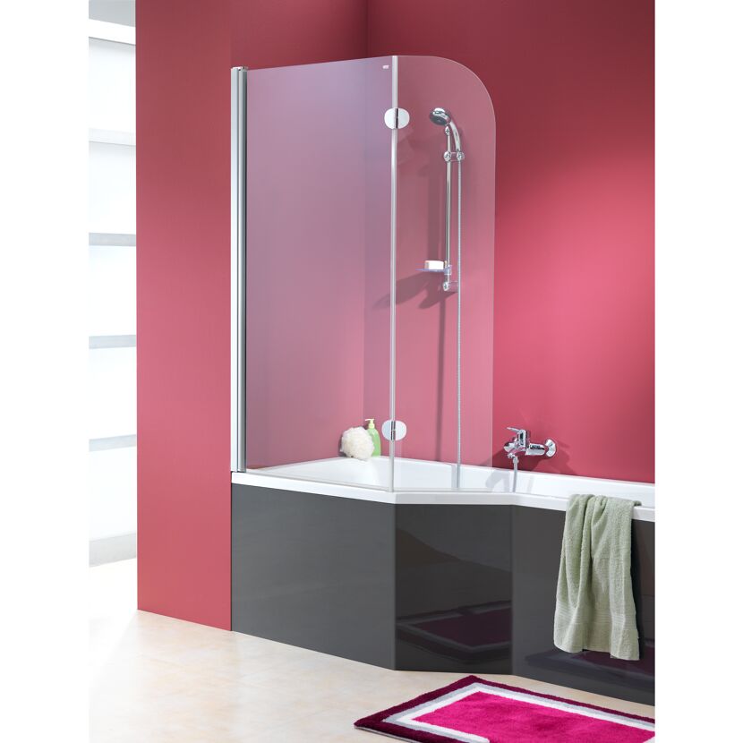 Badewanne mit zweiteiligem Glas-Wannenaufsatz