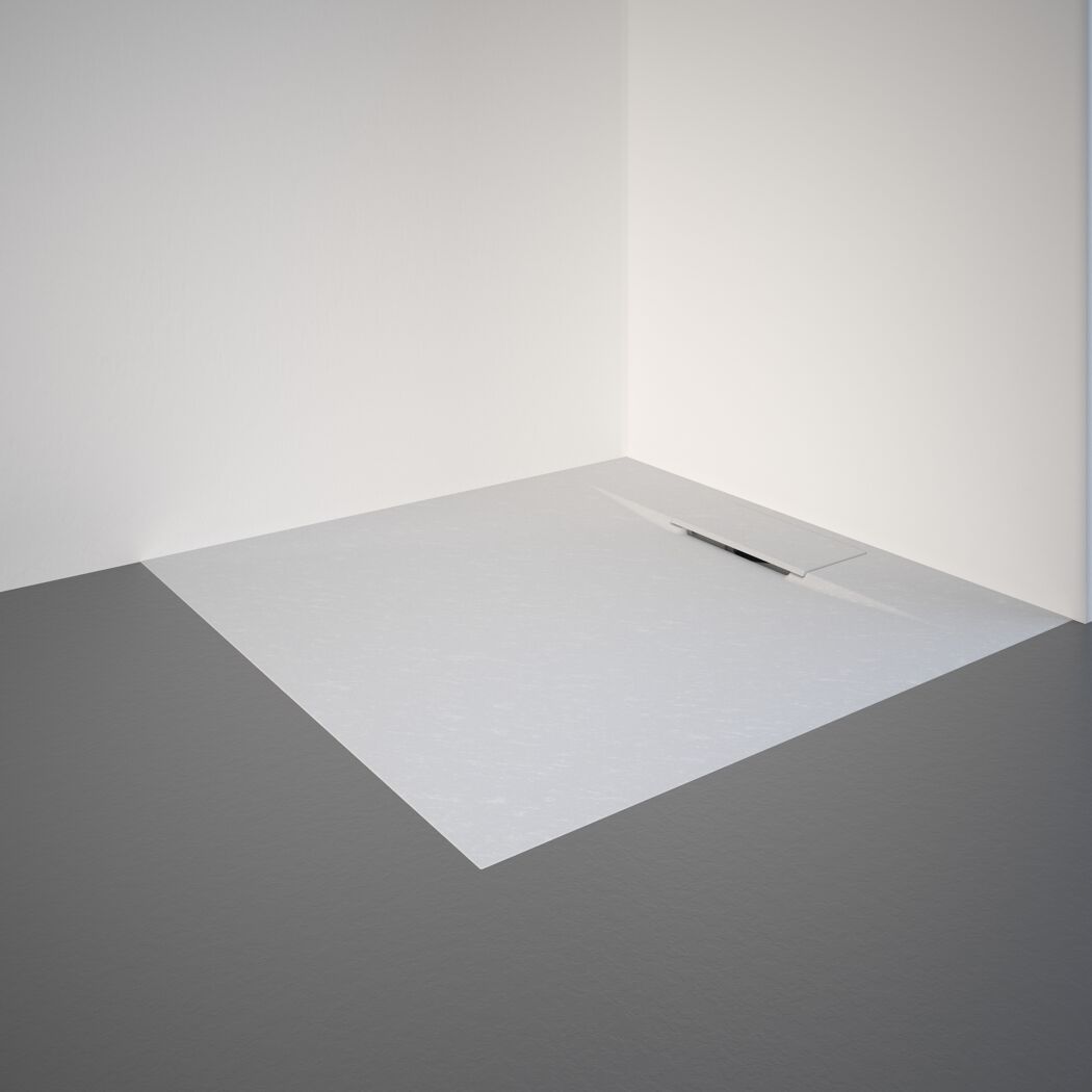 Duschwanne mit Ablaufrinne in Ecke