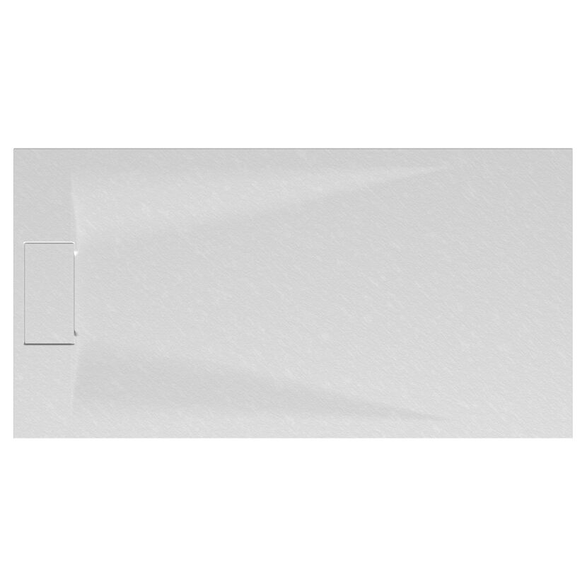 Weißer Duschvorhang DWM-Tec Steinstruktur EP