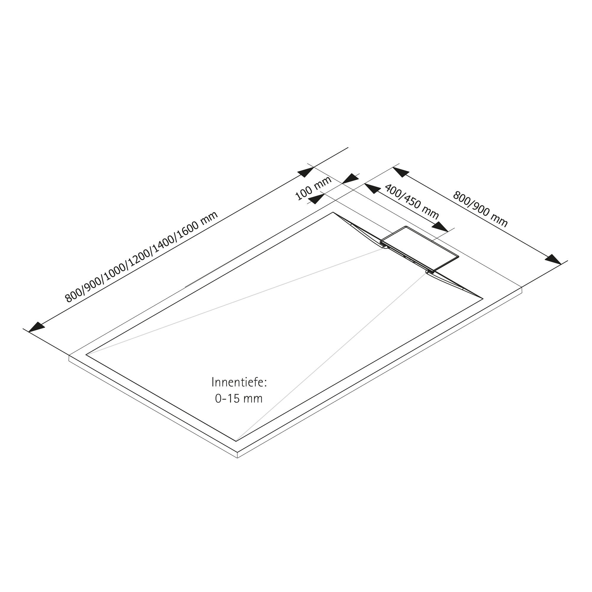 Duschwanne 'DWM-Tec' anthrazit  90 x 100 cm + product picture