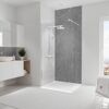 Duschrückwand 'DecoDesign' Softtouch Stein Marmor-Grau 100 x 255 cm