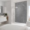 Duschrückwand 'DecoDesign' Softtouch Stein Marmor-Grau 150 x 255 cm