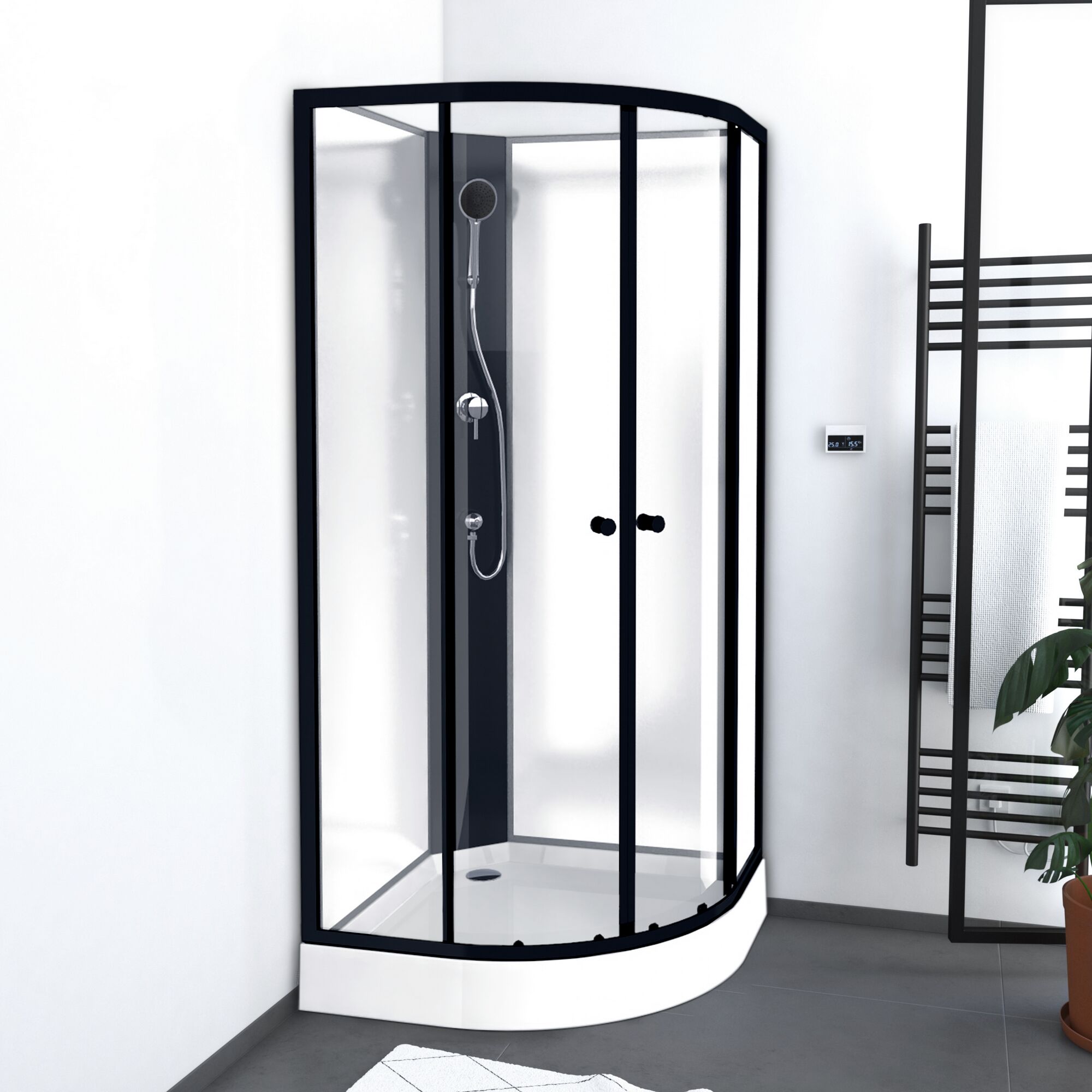 Duschkabine Ninjago mit schwarzem Rahmen