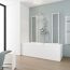Badewanne mit Duschvorrichtung und Handtuchhalter