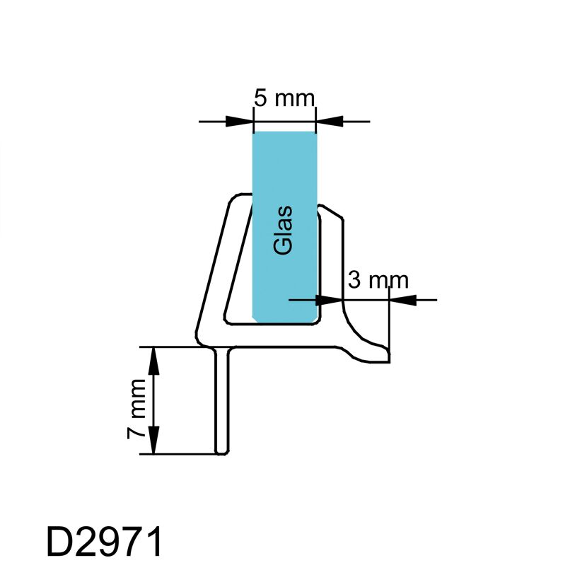 Dichtung für 5 mm Glas