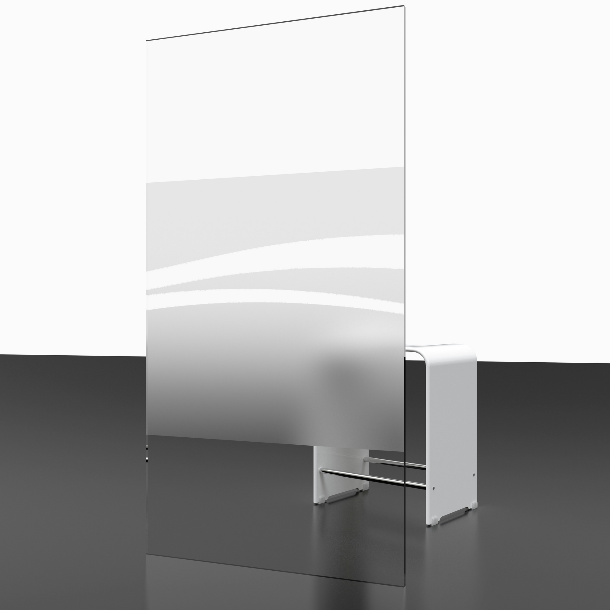 Badewannenaufsatz 1-teilig 'Komfort' Echtglas Dekor Liane, Alu-Natur 80 x 140 cm + product picture